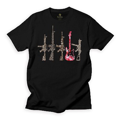 Camiseta Rock Cool Tees Guitarra da Paz