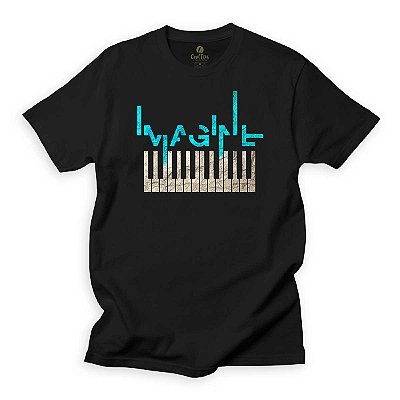 Camiseta Rock Cool Tees Musica Imagine Piano