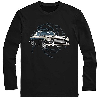 Camiseta Manga Longa Cool Tees Carros Antigos Filmes Aston