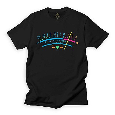 Camiseta Musica Cool Tees Rock e Guitarras Power Level VU DJ Diferente