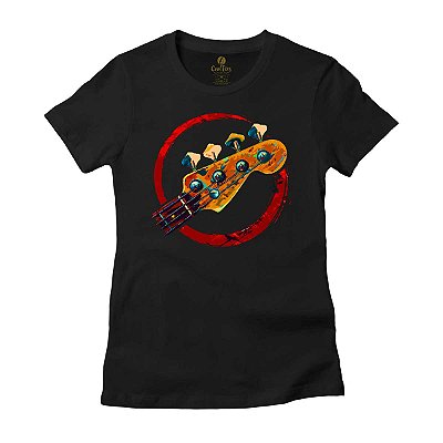 Camiseta Feminina Baixo Cool Tees Pop Arte Diferente