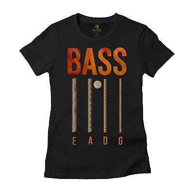 Camiseta Feminina Musica Cool Tees Baixo e Baixista Eadg Diferente