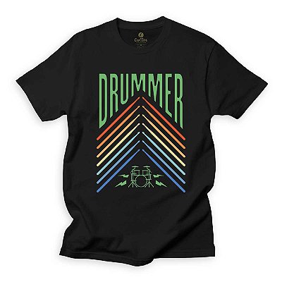 Camiseta Musica Cool Tees Bateria Baterista Baquetas Diferente