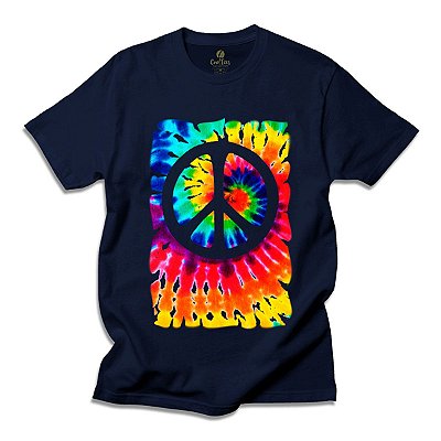 Camiseta Hippie Cool Tees Tie Dye Rock Paz e Amor