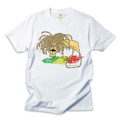 Camiseta Geek Cool Tees Fernando Gonsales Leao Jamaica Bob Marley