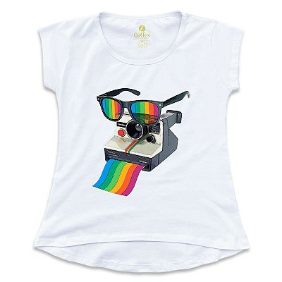 Camiseta Feminina T-Shirt Cool Tees Camera Pride Vision