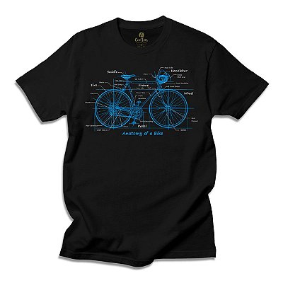 Camiseta Bike Cool Tees Ciclistas Anatomia da Bicicleta