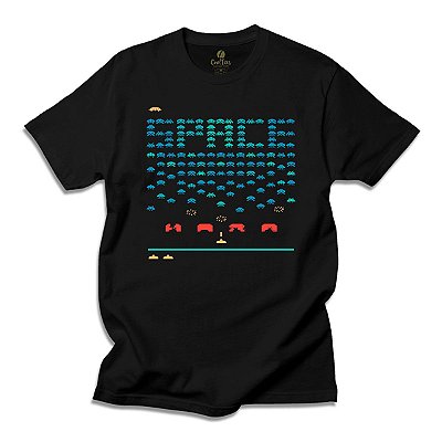 Camiseta Geek Cool Tees Game Space Invaders Vintage