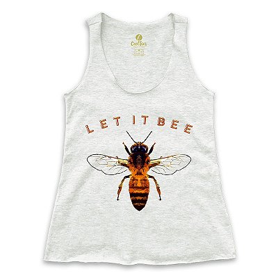 Camiseta Feminina Regata Cool Tees Rock Abelha Let It Bee