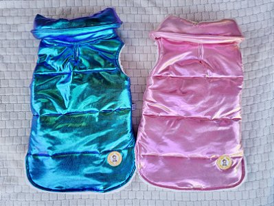 Colete Puffer Metalizado para Pet - Veja Cores