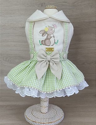 Vestido Jardineira Xadrez Verde