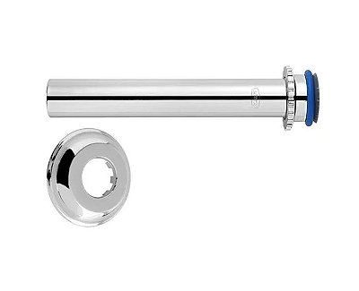 Blukit Tubo de Ligacao Ajustavel Para Vaso Sanitario em ABS (Plastico de Engenharia) Cromado Dn 38x 260 mm 290411-412