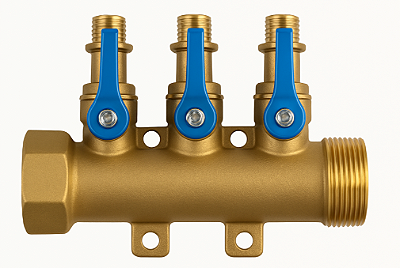 Pex Distribuidor 1.1/4 X 3 Saida 20 mm - Azul