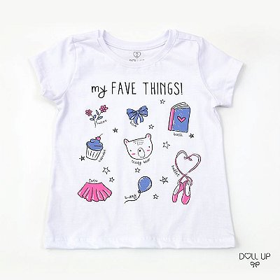 Camiseta My Fave Things manga curta menina