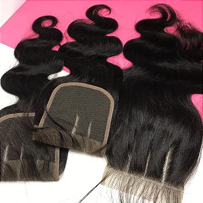 TOP CLOSURE 10x10  HUMANA ONDULADA 45CM ( THREE PART)