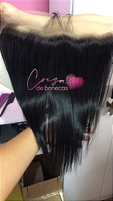 FRONTAL CLOSURE  13X4 ORELHA A ORELHA  CABELO HUMANO LISA 40 cm