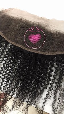 FRONTAL CLOSURE ORELHA A ORELHA HUMANA CRESPA  45 cm