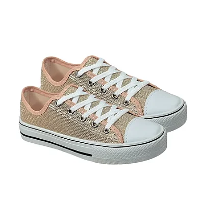 Tênis Feminino Star em Glitter Casual Macio e Confortável Ouro