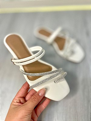 Sandália Rasteirinha com Strass Luxo no atacado
