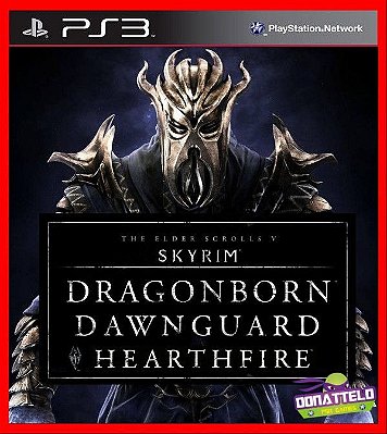 DLCs Skyrim PS3 - Dragonborn Dawnguard e Hearthfire Mídia digital