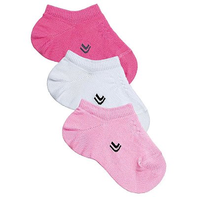 Kit Meia Sapatilha Infantil Rosa, Pink e Branco - 3 Pares - Lupo