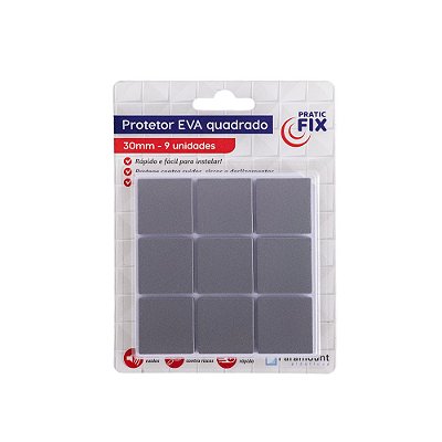 Protetor EVA Quadrado Pratic Fix - 9 Unidades - Paramount