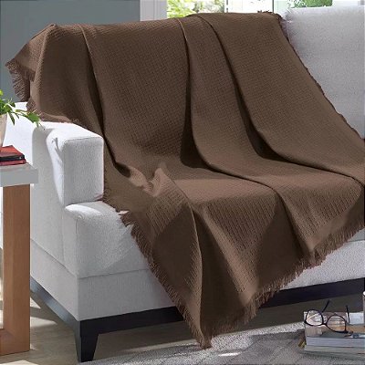 Manta para Sofá Marrocos Liso - Marrom 7102 - Döhler