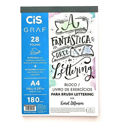 Bloco/Livro de Exercícios Brush Lettering - Karol Stefanini - 28 Folhas - Cis