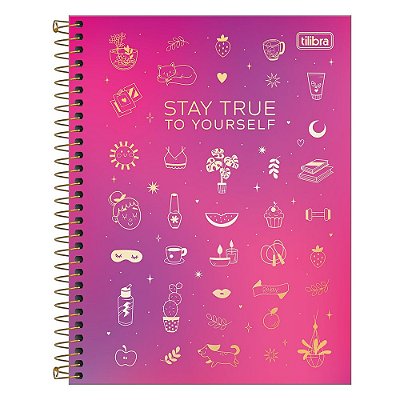 Caderno Colegial Doodles - Stay True - 160 Folhas - Tilibra