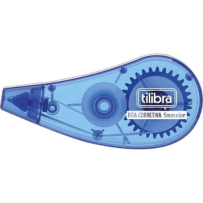 Corretivo em Fita Blister - Azul - Tilibra