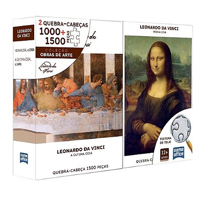 Kit 2 Quebra-Cabeças Leonardo da Vinci - 1000/1500 Peças - Game Office