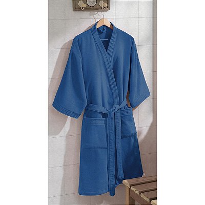 Roupão Adulto Velour Azul GG - Döhler