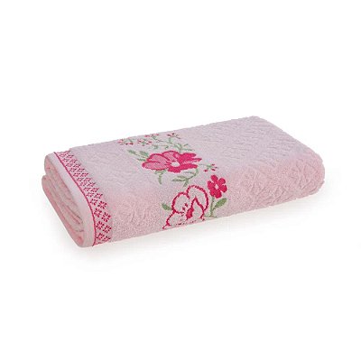 Toalha de Rosto Yuna - Marshmallow/ Pink - Karsten
