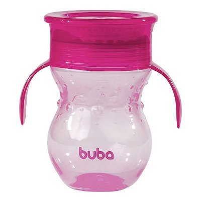 Copo De Treinamento 360° Com Alça 250ml - Rosa - Buba