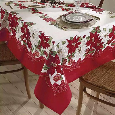 Toalha de Mesa Natalina Quadrada - 4 Lugares - Natal 104 - Dohler