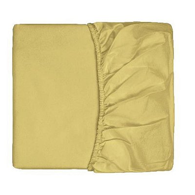 Lençol Com Elástico Fashion Percal 200 Fios Queen - Amarelo - Naturalle