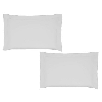 Kit Fronha Satinée Acetinado 300 Fios - 2 Peças - Branco - Kacyumara