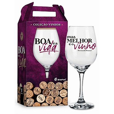 Taça de Vinho - Boa é a Vida - 385 ml - Brasfoot