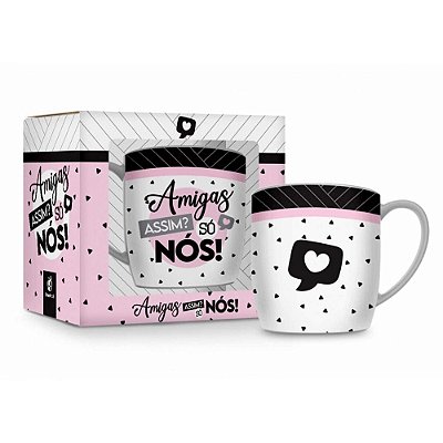Caneca de Porcelana Urban 360ml - Amigas Assim Só Nós - Brasfoot