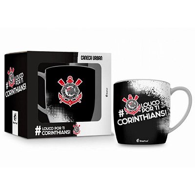 Caneca de Porcelana Urban - 360 ml - Corinthians - Brasfoot