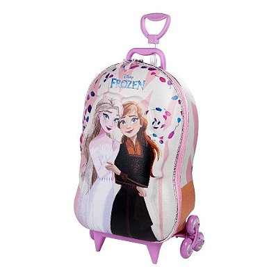 Mochila com Rodinha 3D - Frozen Elsa e Anna - Diplomata