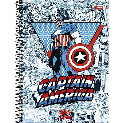 Caderno Marvel Capitão América - 80 Folhas - Foroni