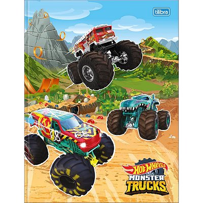 Caderno Brochura Hot Wheels Monster Trucks Cars - 80 Folhas -Tilibra