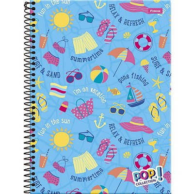 Caderno Pop Collection Summer Time - 96 folhas - Foroni