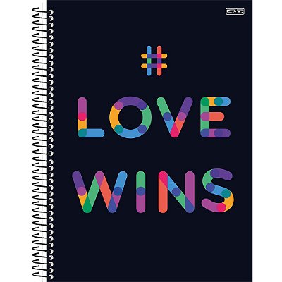 Caderno LoveWins Hashtag - 160 Folhas - São Domingos