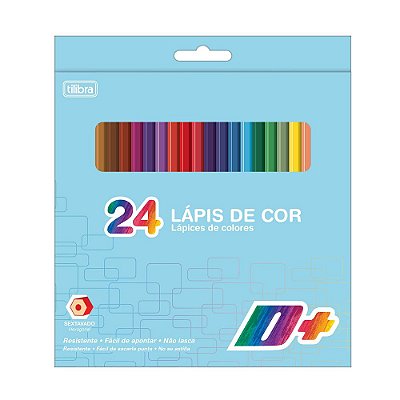 Lápis de Cor Sextavado D+ - 24 Cores - Tilibra