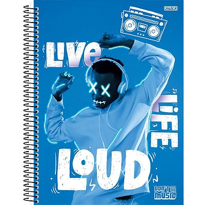 Caderno Don't Stop The Music Loud - 80 Folhas - São Domingos