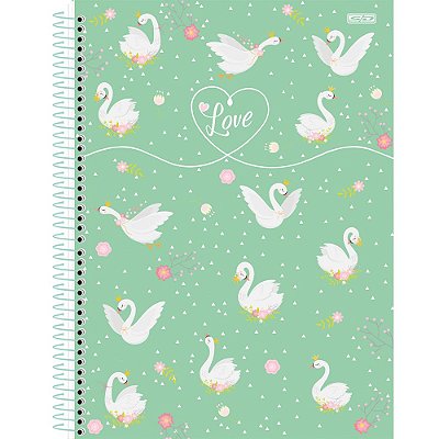 Caderno Love Cisnes - 80 Folhas - São Domingos