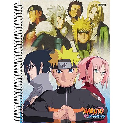 Caderno de Desenho Naruto Shippuden Preto - 60 Folhas - São