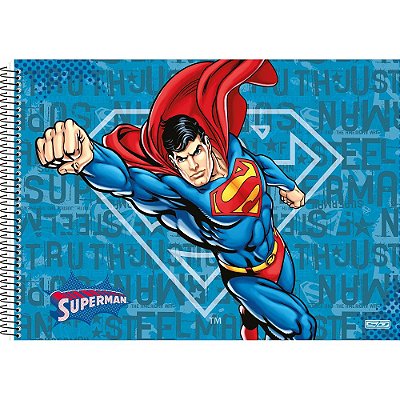 Caderno de Desenho Superman Azul - 60 Folhas - São Domingos